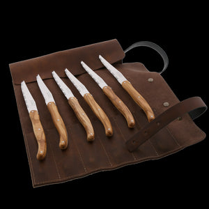 Steak Knives in Leather Pouch, Set of 6