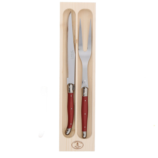 Carving Set with Red Handles