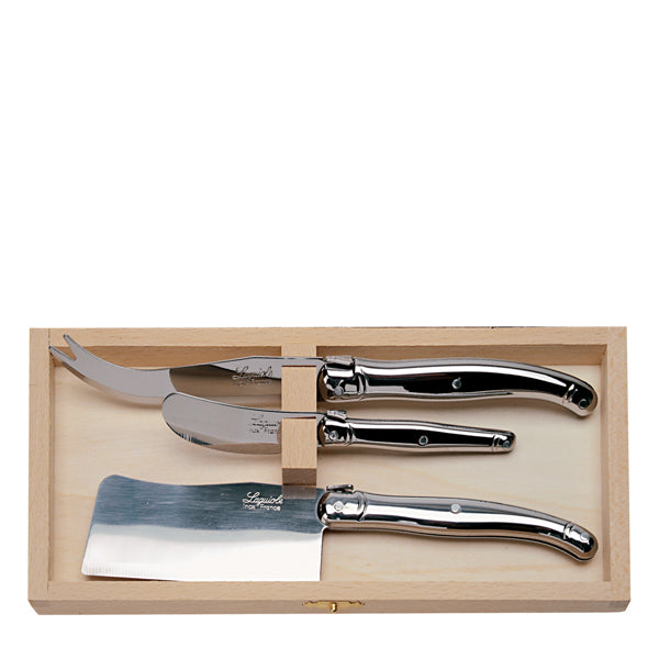 Jean Dubost Laguiole 3-Piece Cheese Set Stainless
