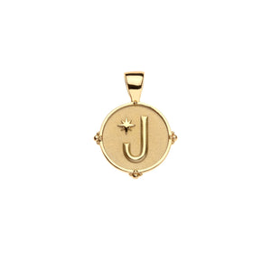 JW Letter Coin Pendant Necklace