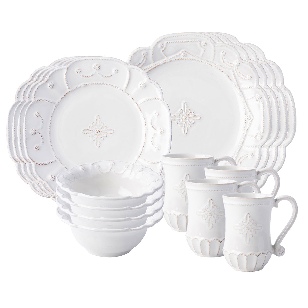 Jardins du Monde Whitewash 16 pc Set