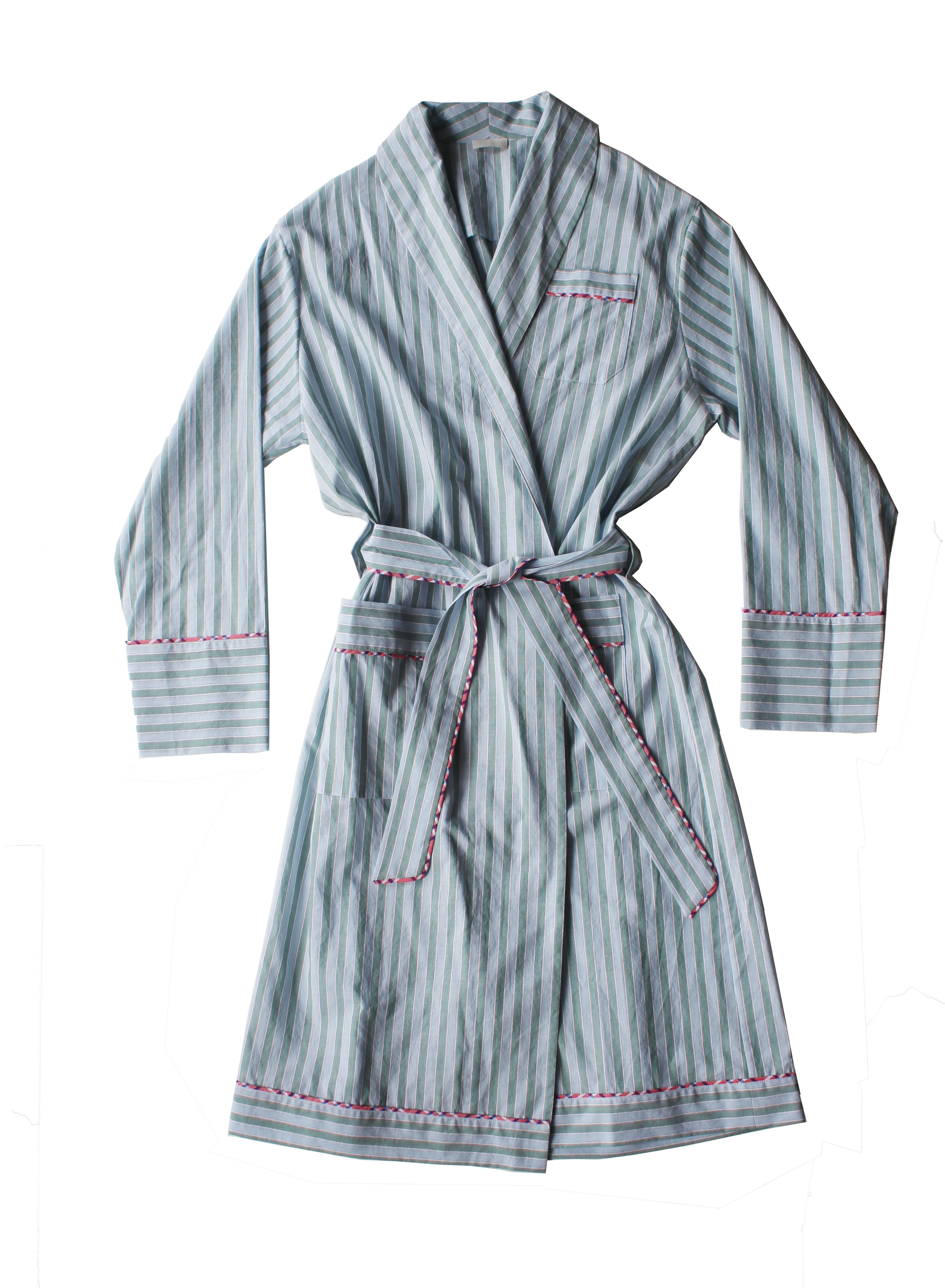 Janus Men's Robe in Green Stripe