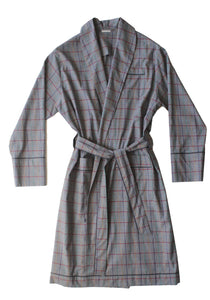 Janus Men's Robe in Grey Flannella Plaid