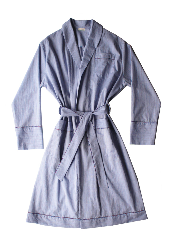 Janus Men's Robe in Pale Blue Cotton