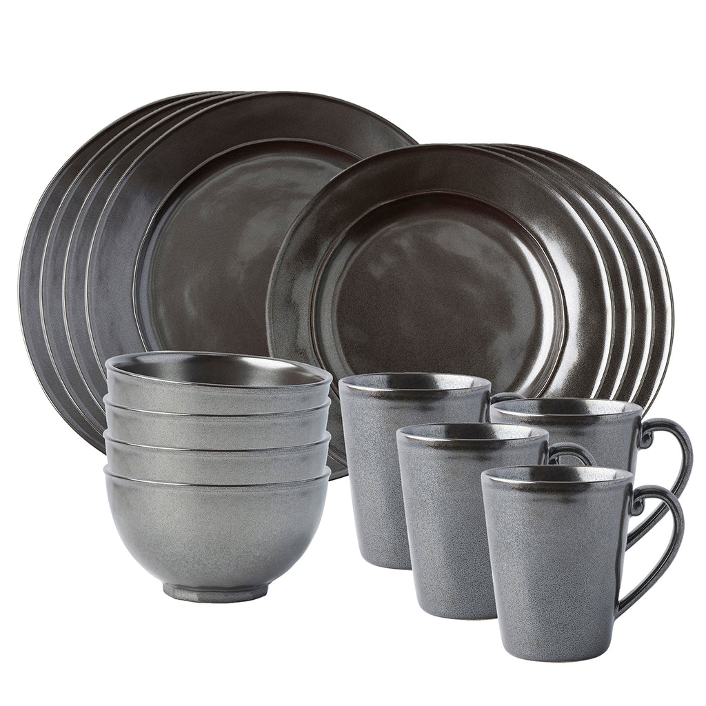 Pewter Stoneware 16 pc Set