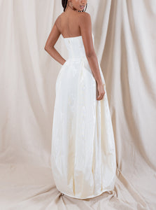 Rosa Moire Strapless Gown