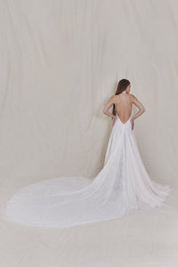 Diane Chantilly Lace and Silk Chiffon Gown
