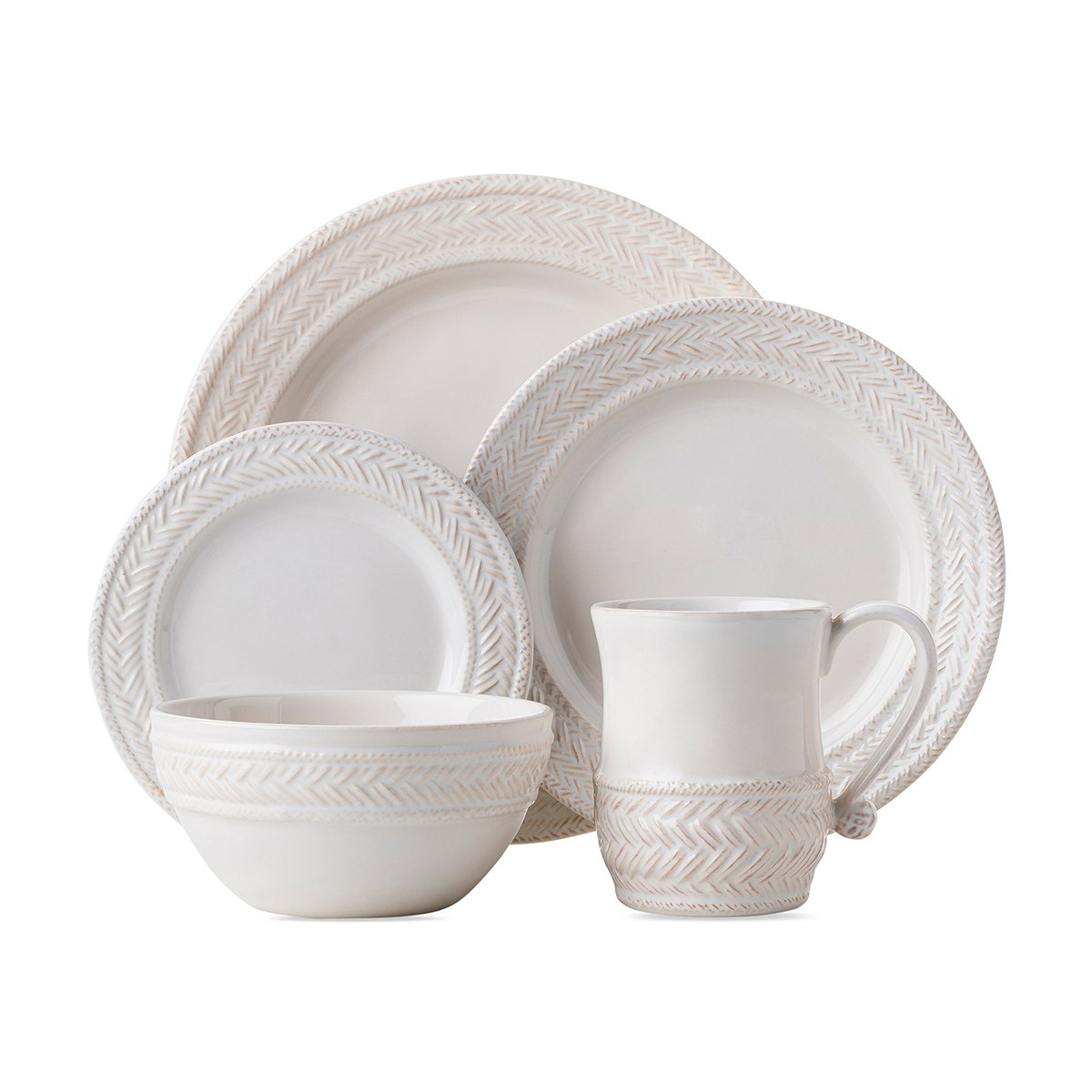 Le Panier Whitewash Place Setting, Set of 5