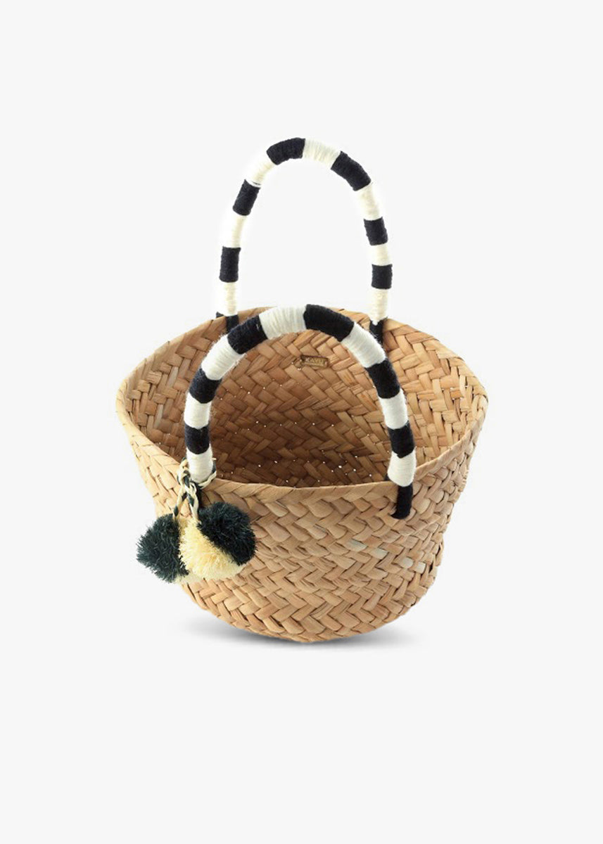 Mini St. Tropez Pom Pom Straw Tote