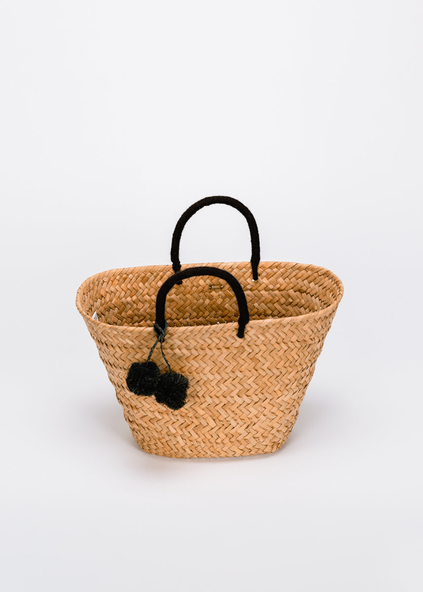 St. Tropez Pom Pom Straw Tote