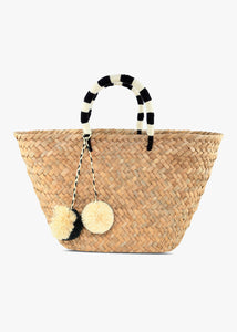 St. Tropez Pom Pom Straw Tote