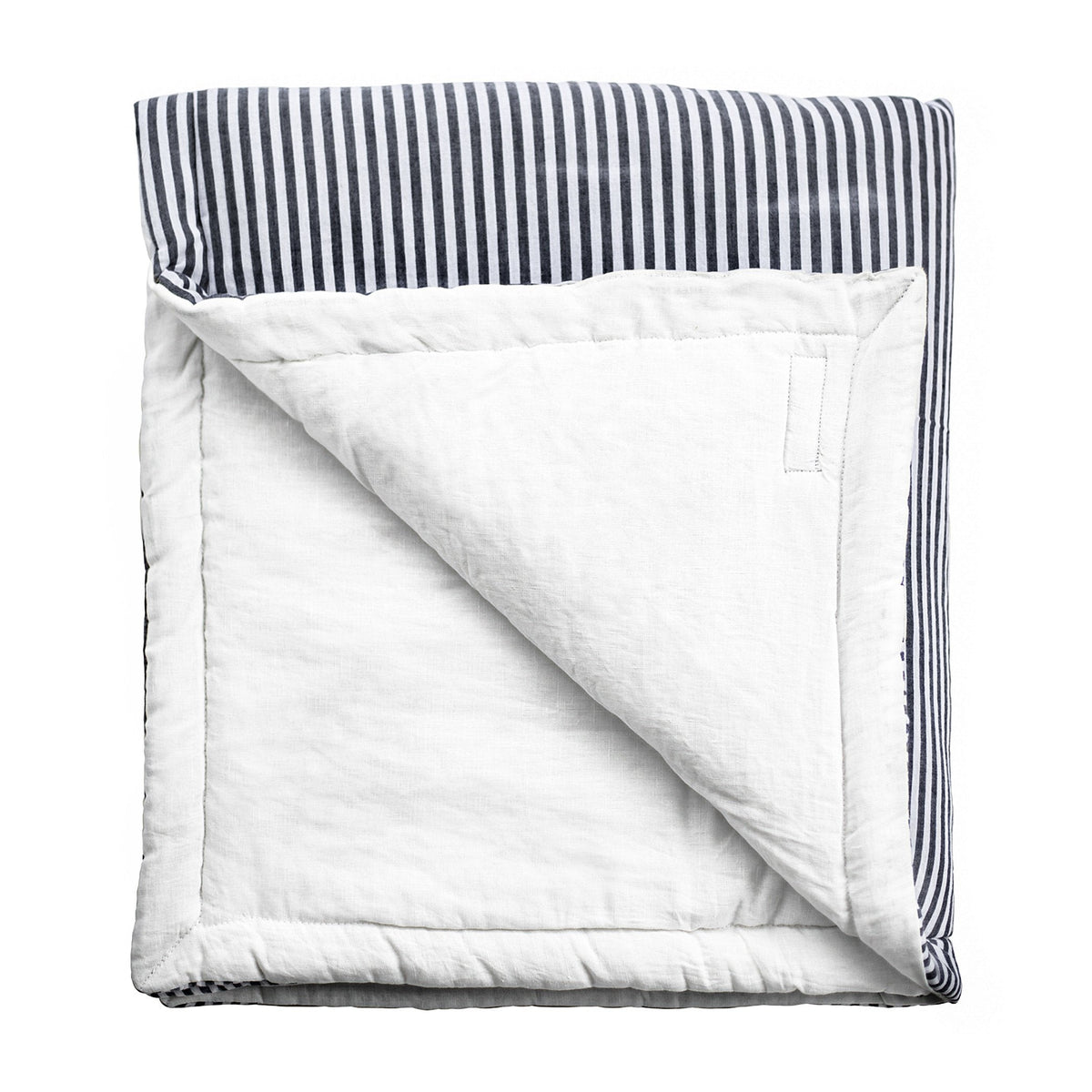 Play Mat In Harbor Island Stripe And White Linen, Reversible