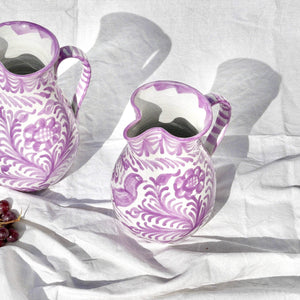 Casa Lila Small Pitcher with Hand-painted Designs