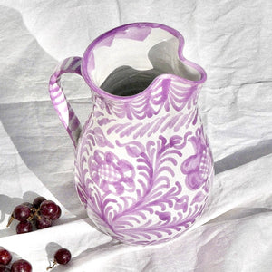 Casa Lila Large Pitcher with Hand-painted Designs