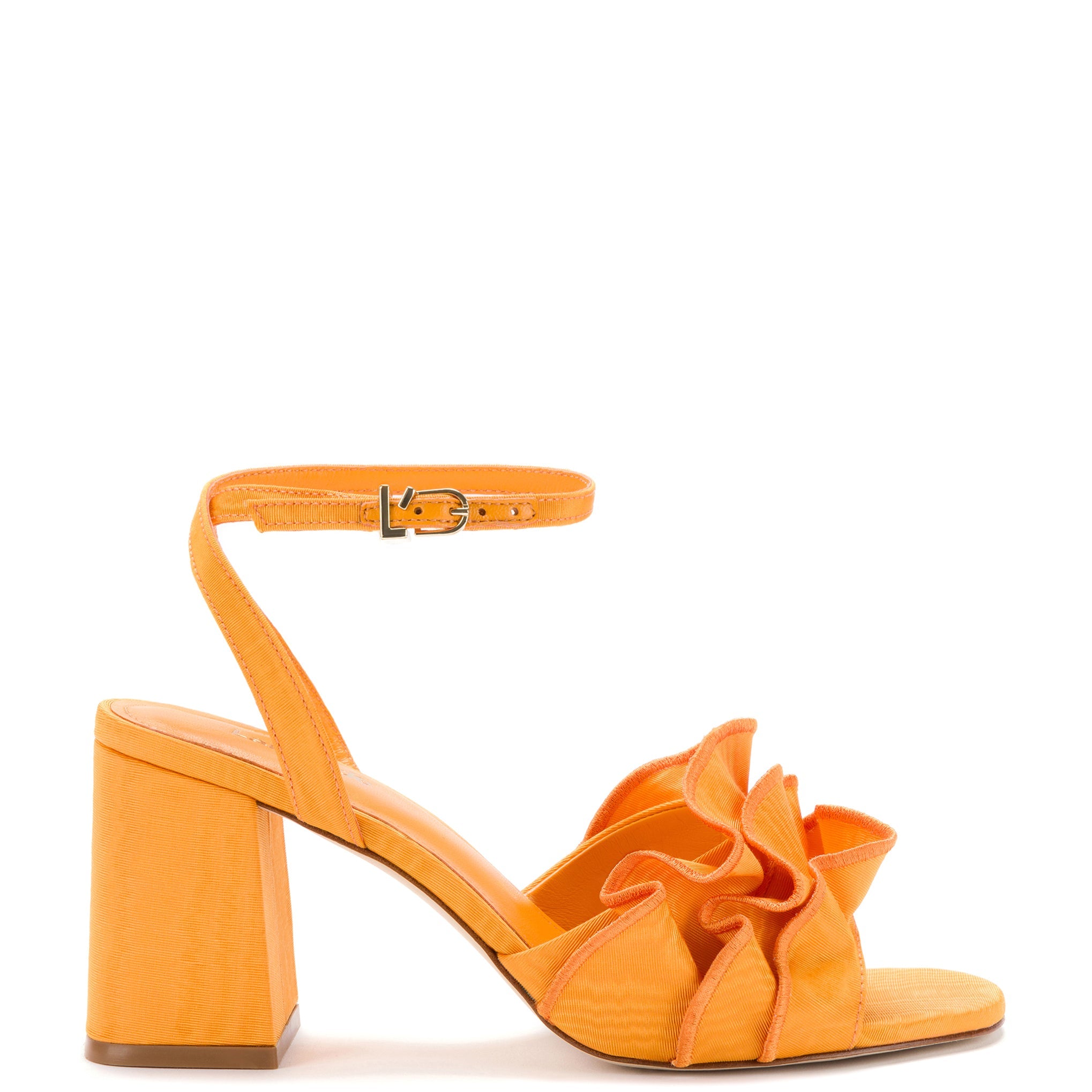 Selena Ruffle Sandal In Mango Fabric