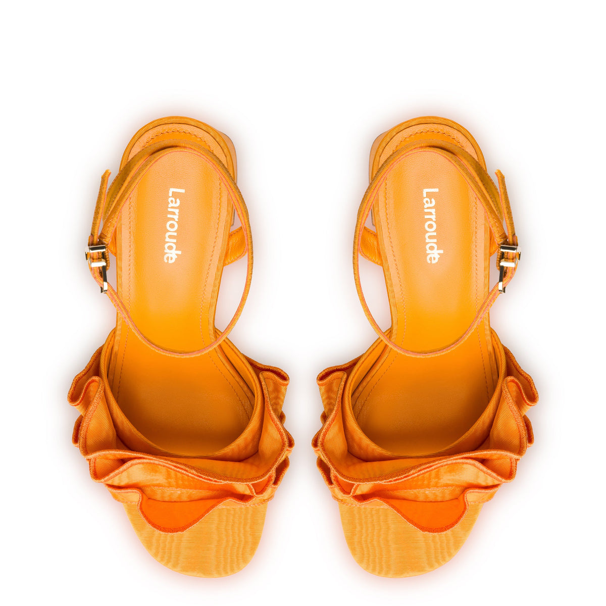 Selena Ruffle Sandal In Mango Fabric