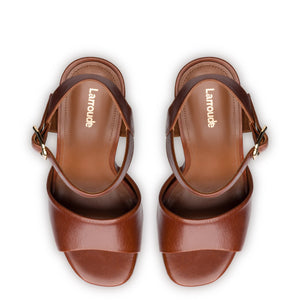 Vanessa Platform Sandal In Caramel Leather