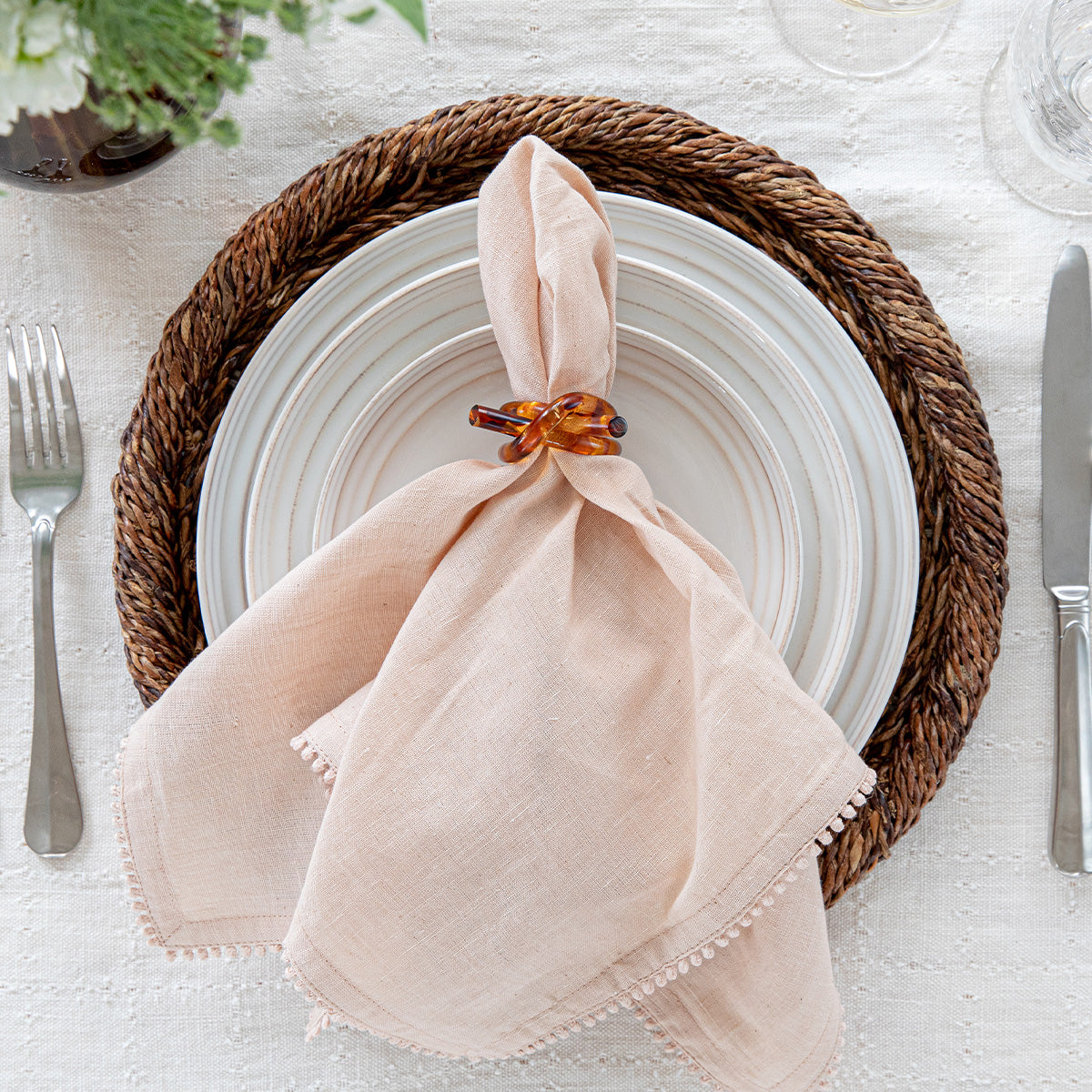 Berry Trim Blush Napkin