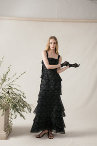 Olivia Dress in Black Flora