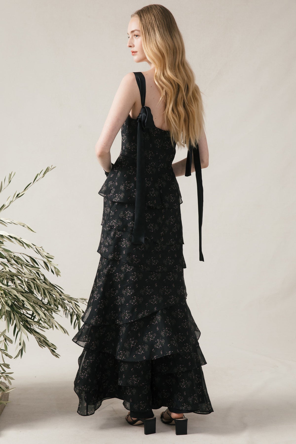 Olivia Dress in Black Flora