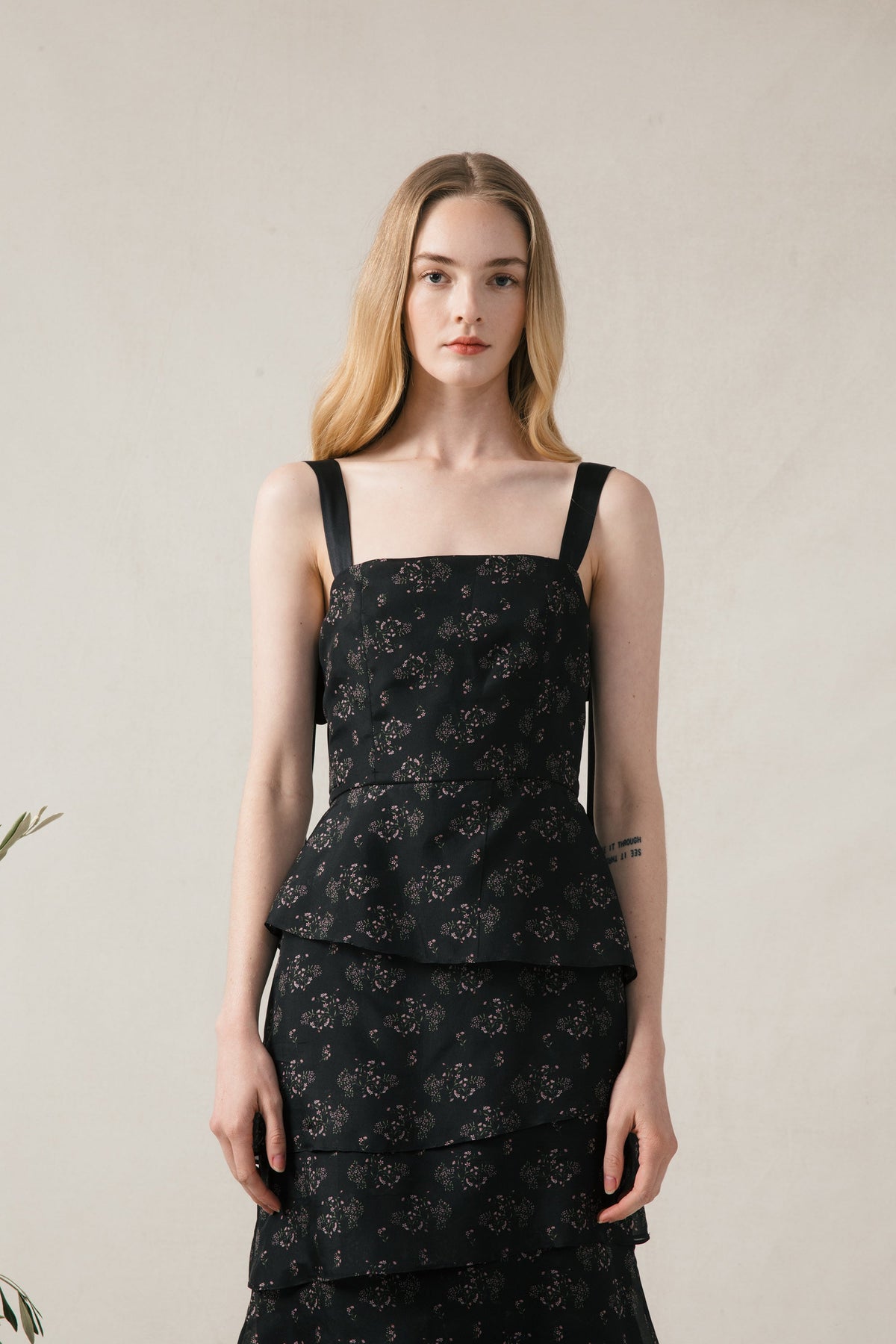 Olivia Dress in Black Flora