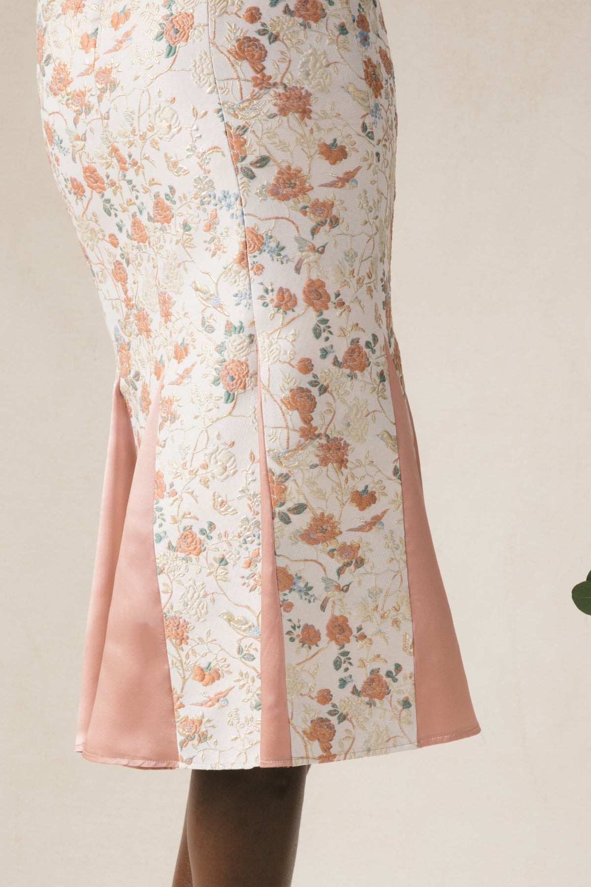 Penny Dress in Blush Floral Brocade