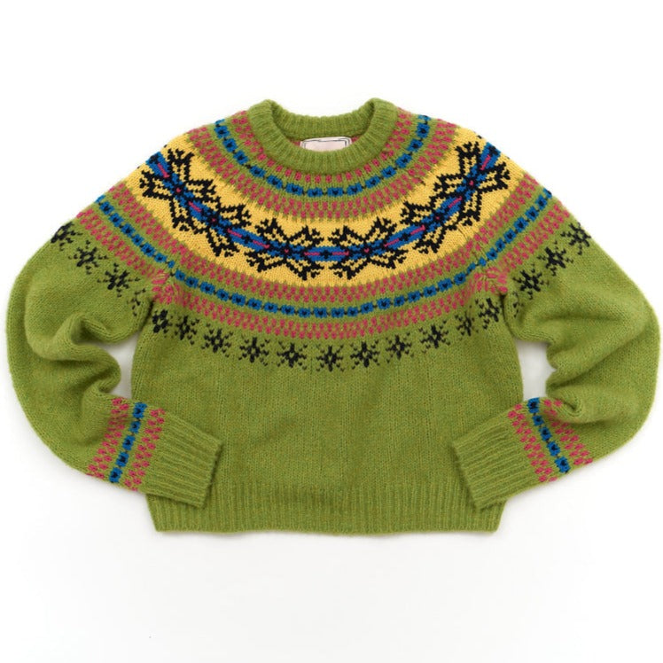 Nora Snowflake Crewneck Sweater Lingua Franca NYC   