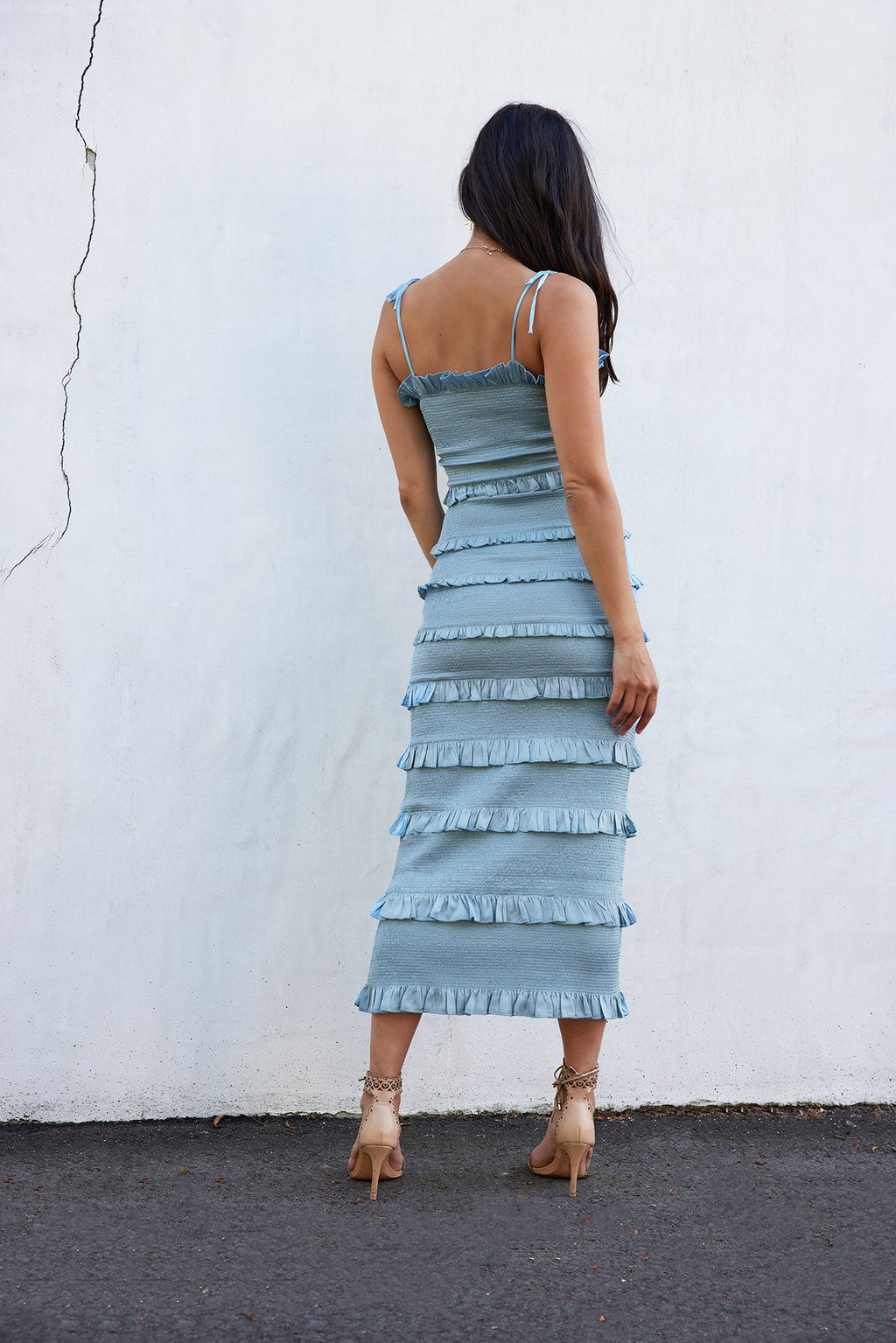 light blue dress homecoming Blue Watercolour Floral Full Circle Dress For Mother Of The Bride main image 0