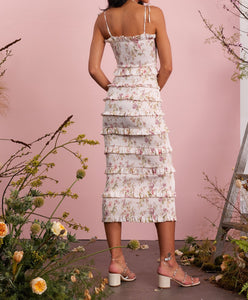 The Lily Dress in Pink Rose Print