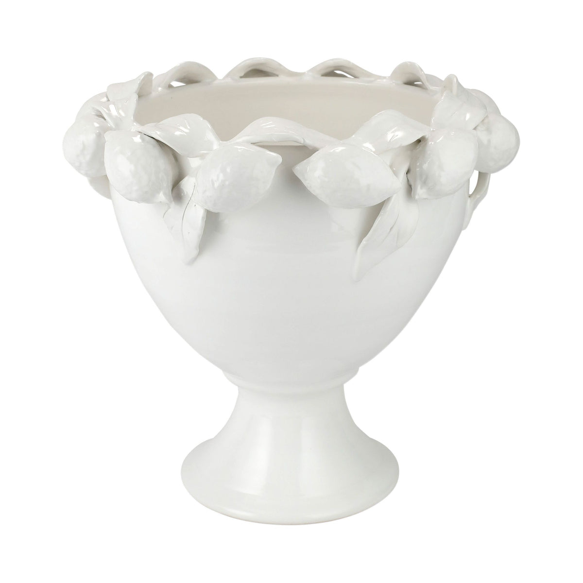 Limoni White Figural Footed Planter