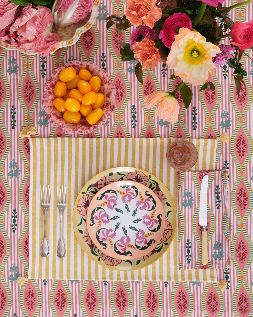 Vera Stripe Placemat in Yellow