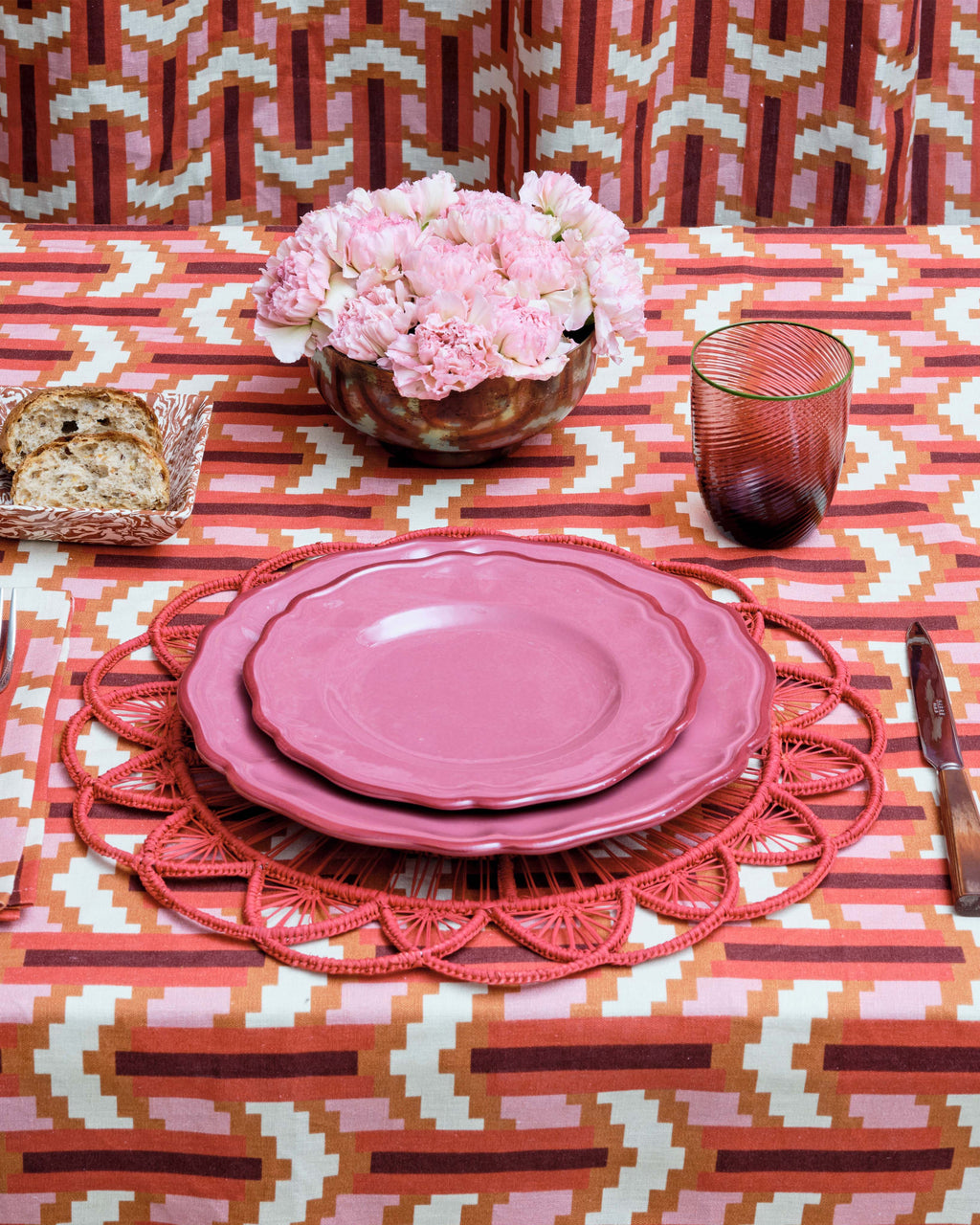 David Hicks Woven Placemat in Red