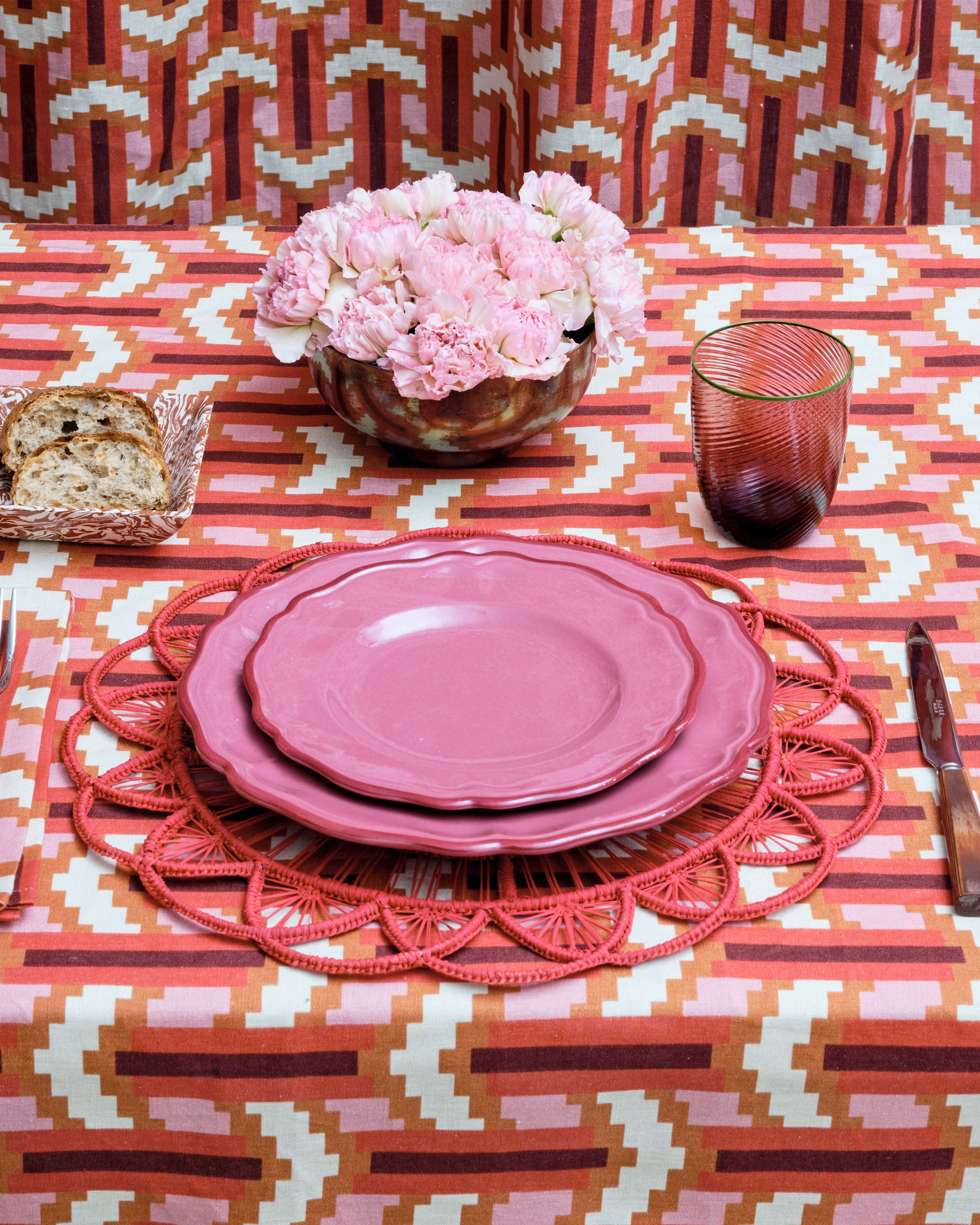 David Hicks Woven Placemat in Red