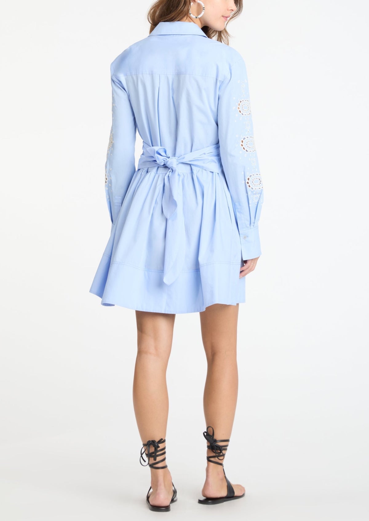 Maddy Embroidered Dress In Oxford Blue
