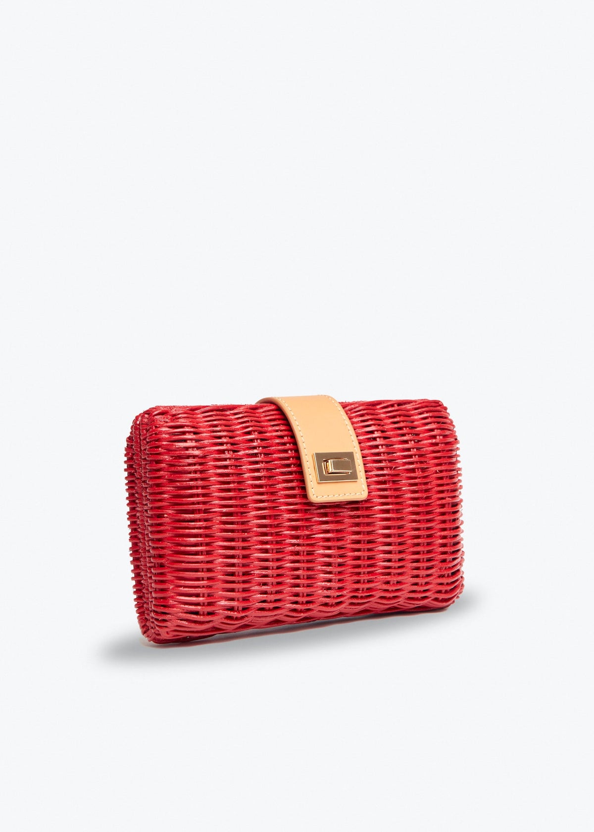 Lou Wicker Straw Clutch Bag