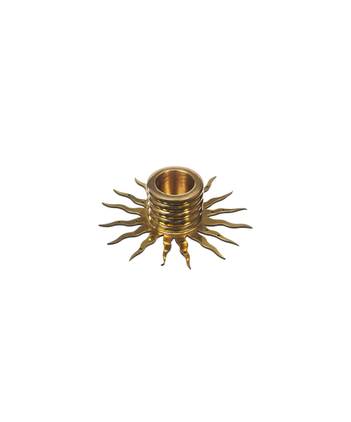 Brass Sunburst Candle Holder