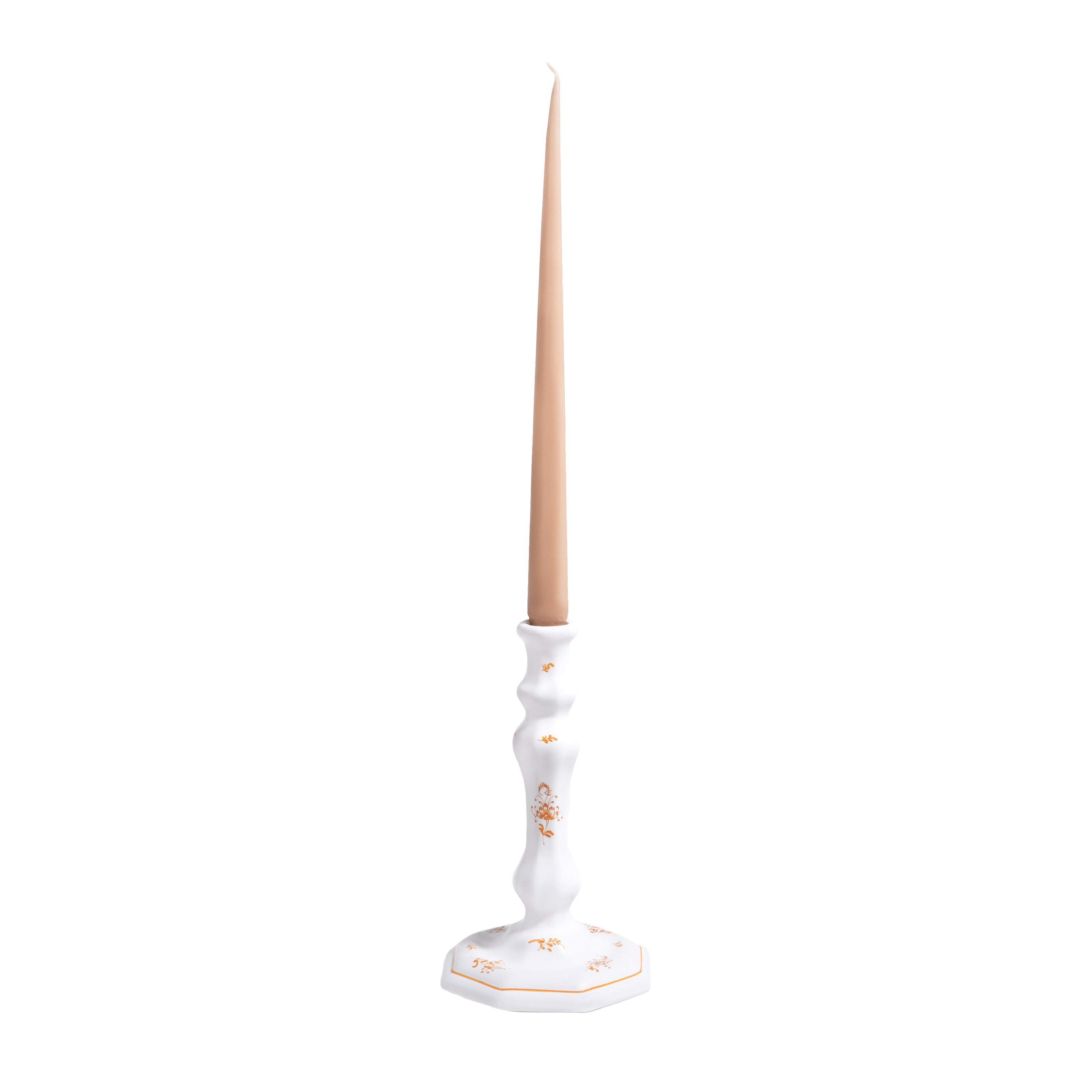 Brindille Octagonal Candlestick, Ochre Brûlée