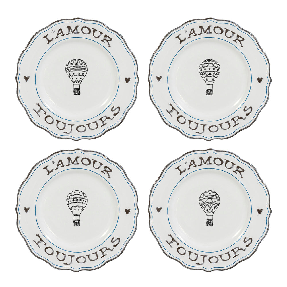 L’Amour Toujours Dessert/Salad Plates, Assorted, Set of 4