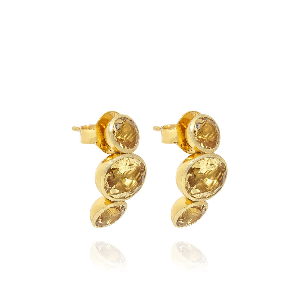 Vintage 1970s 14KT Yellow Gold Diamond Earrings