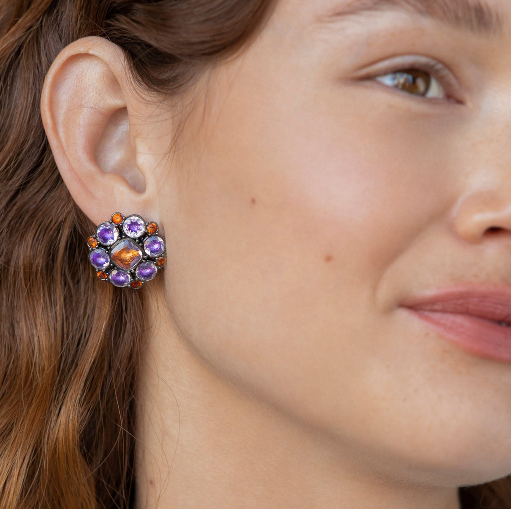 Luzia Duquesa Cluster Earrings in Lavender Moon Quartz