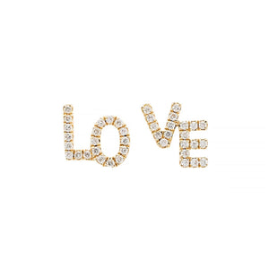 Love Text Studs, Pair