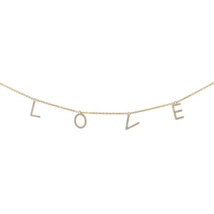 Separated Love Text Necklace