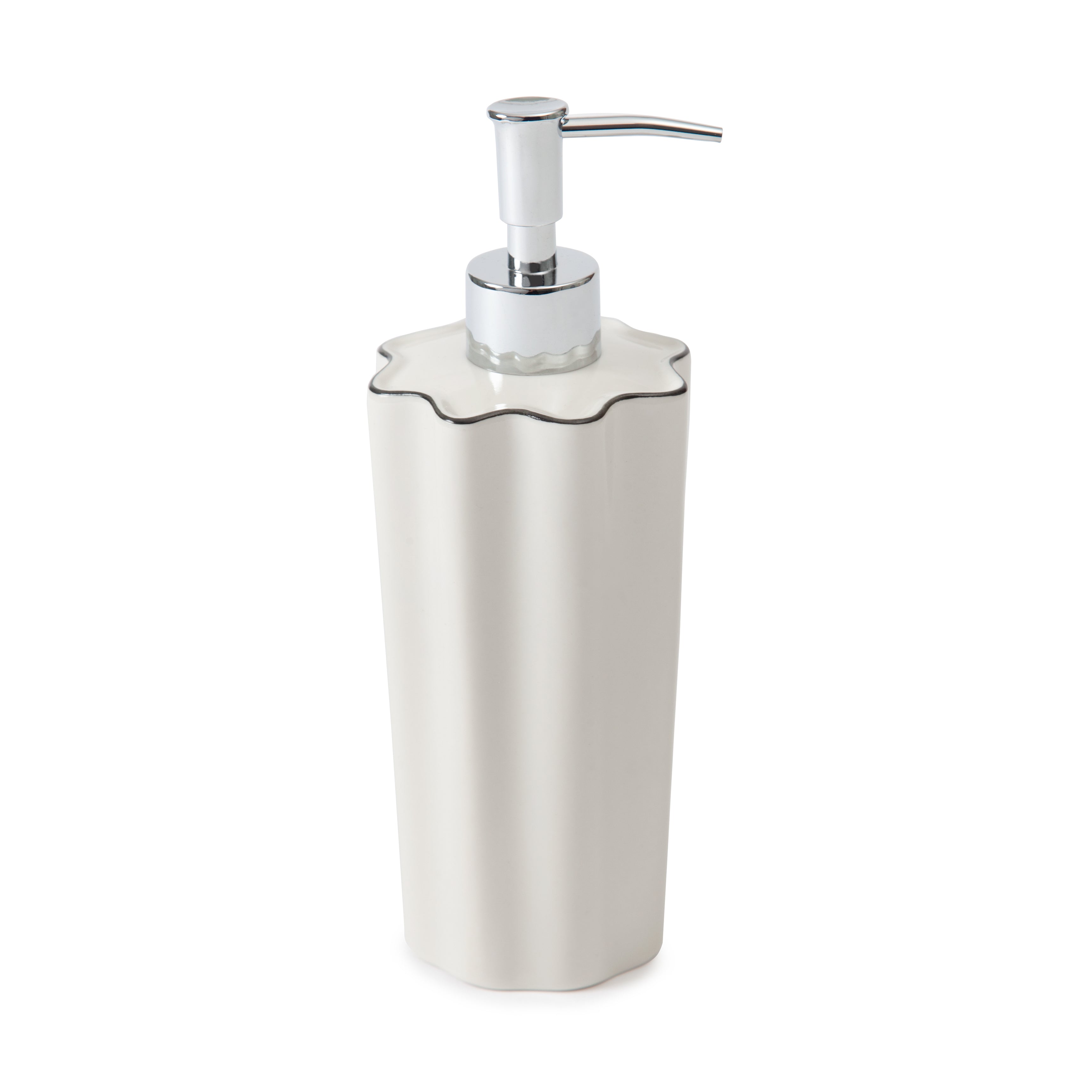 Le Marais Lotion Dispenser in White with Black Trim