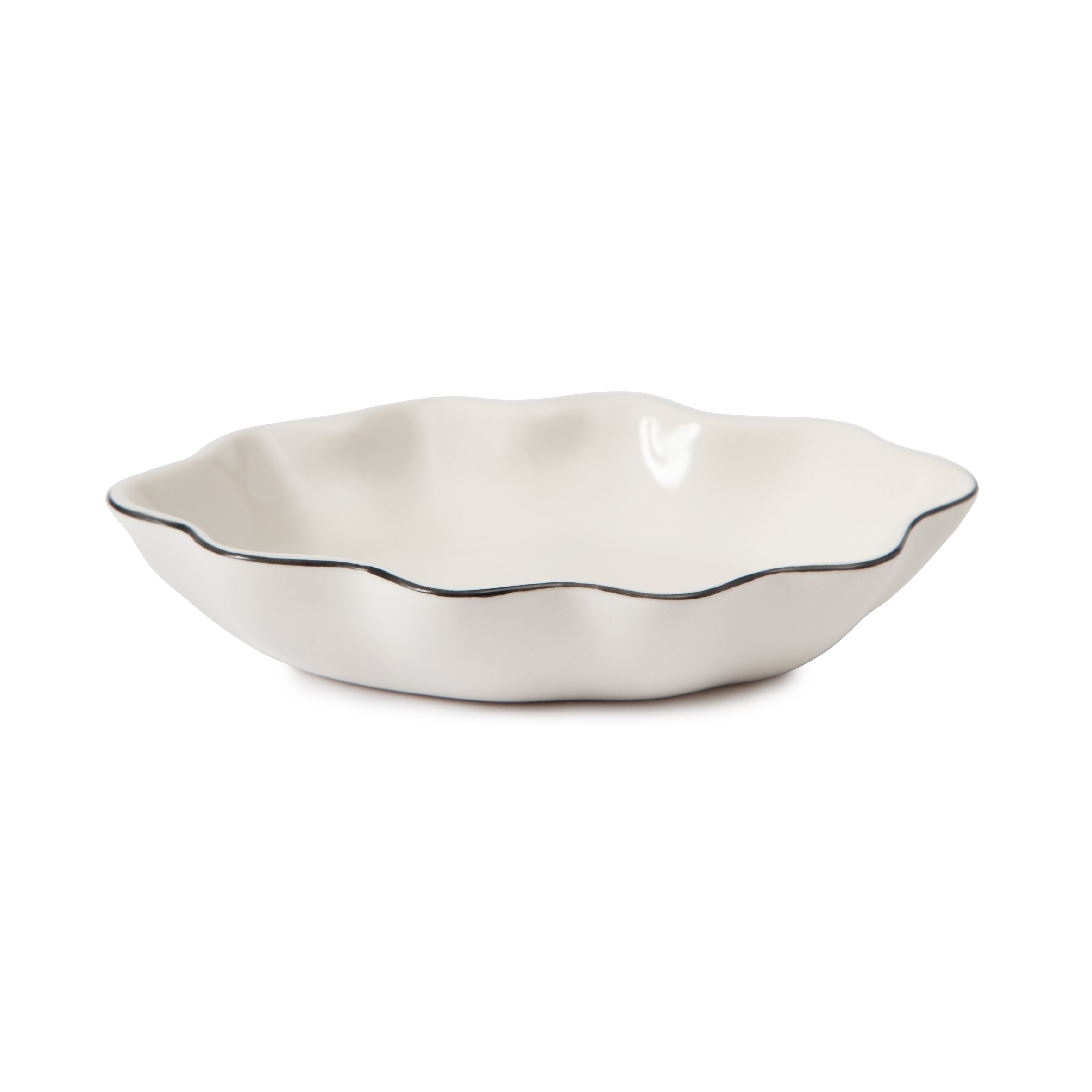 Le Marais Soap Dish in White with Black Trim