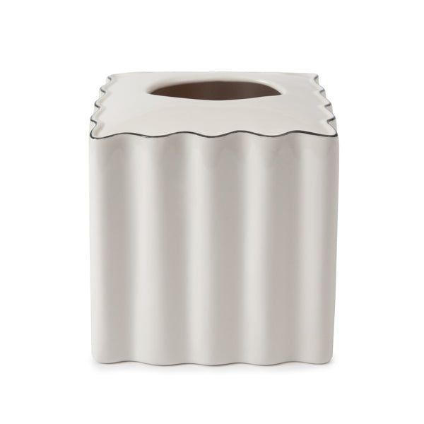 Kassatex Le Marais Tissue Holder - White with Black Trim