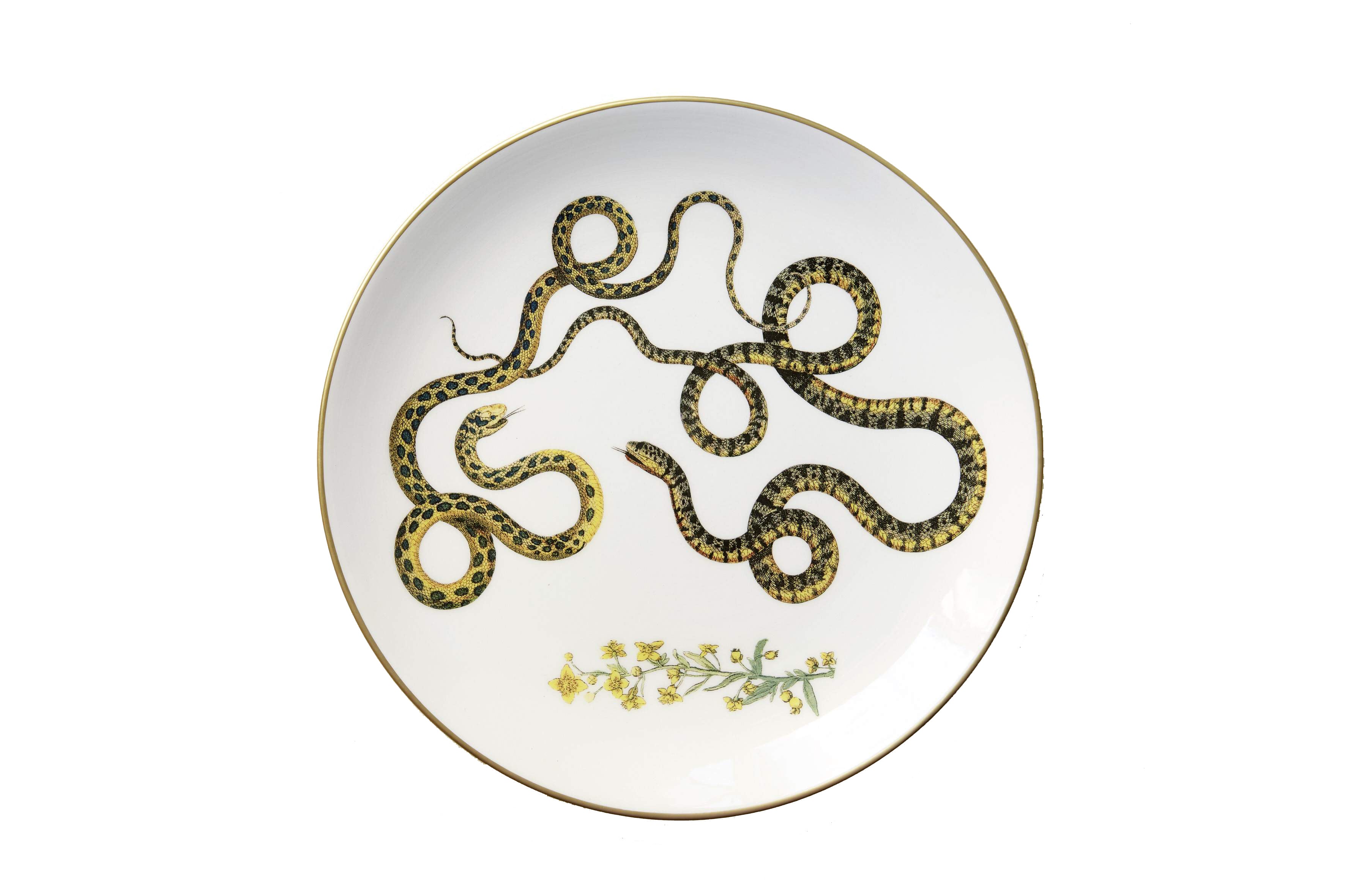 Serpentine Dinner Plate with Flowers