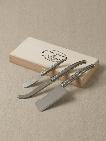 3 Piece Cheese Knife Set in Wood Box