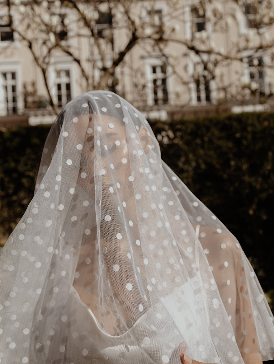 Large Polka Dot Midi Veil