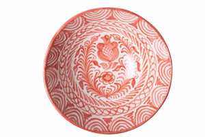Casa Coral Large Bowl with Hand-Painted Designs
