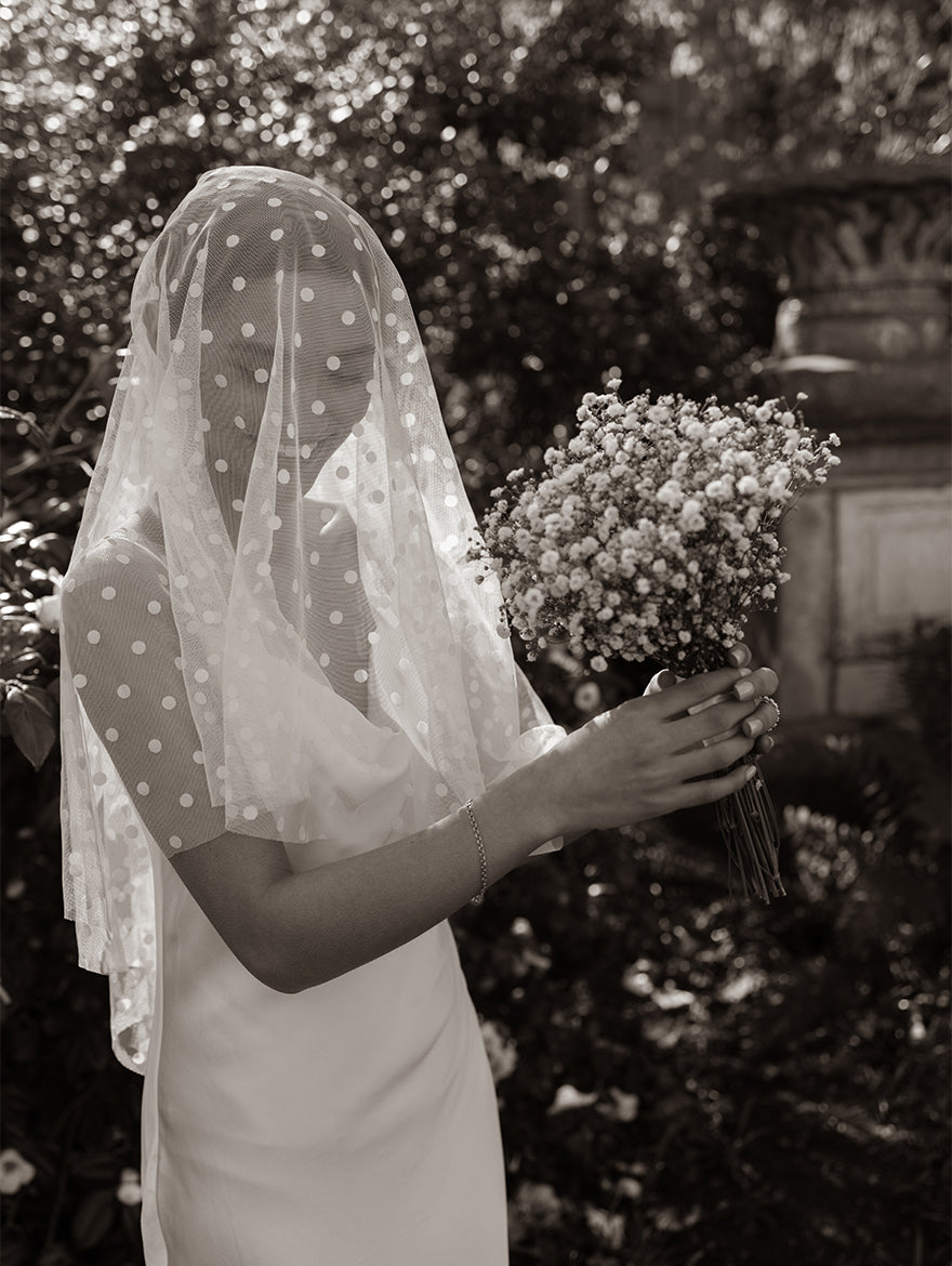 Large Polka Dot Midi Veil